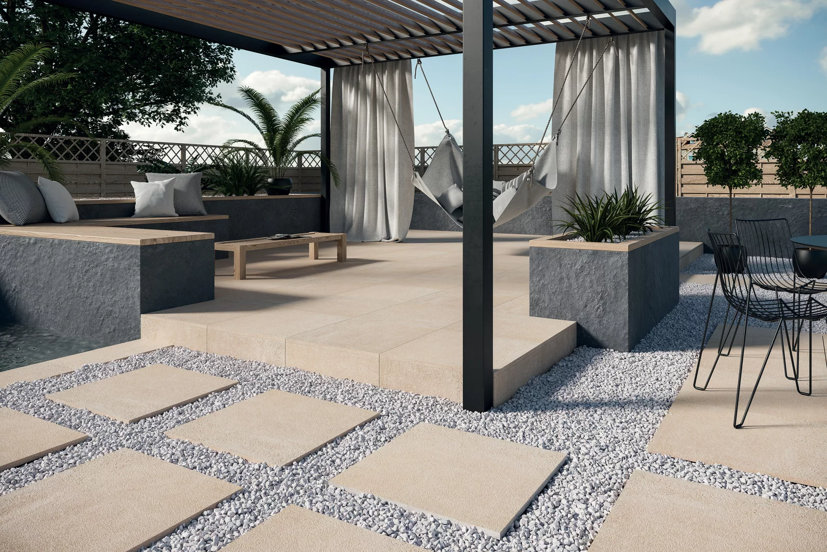 Плита террасная Optimal beige gres структурная 595х895х20мм матовая Paradyz 1.877шт/м2 2шт/уп