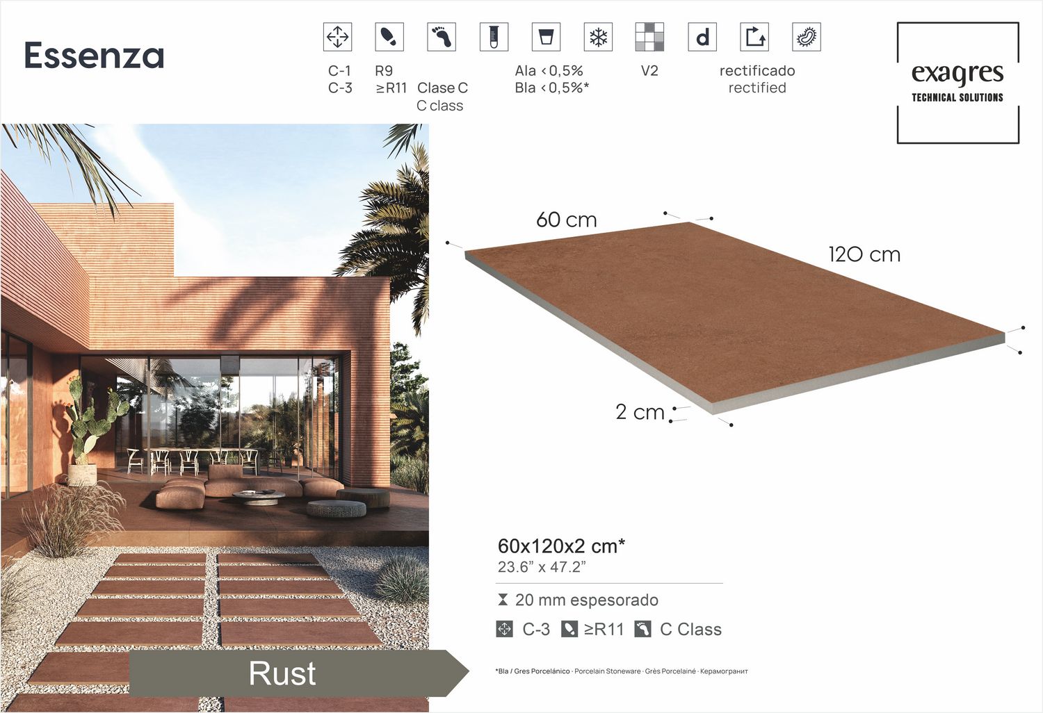 Керамогранит уличный Essenza Rust Base C3 600х1200х20мм 1шт/уп TERRASLAB купить в Москве Керамогранит уличный Essenza Rust Base C3 600х1200х20мм 1шт/уп TERRASLAB