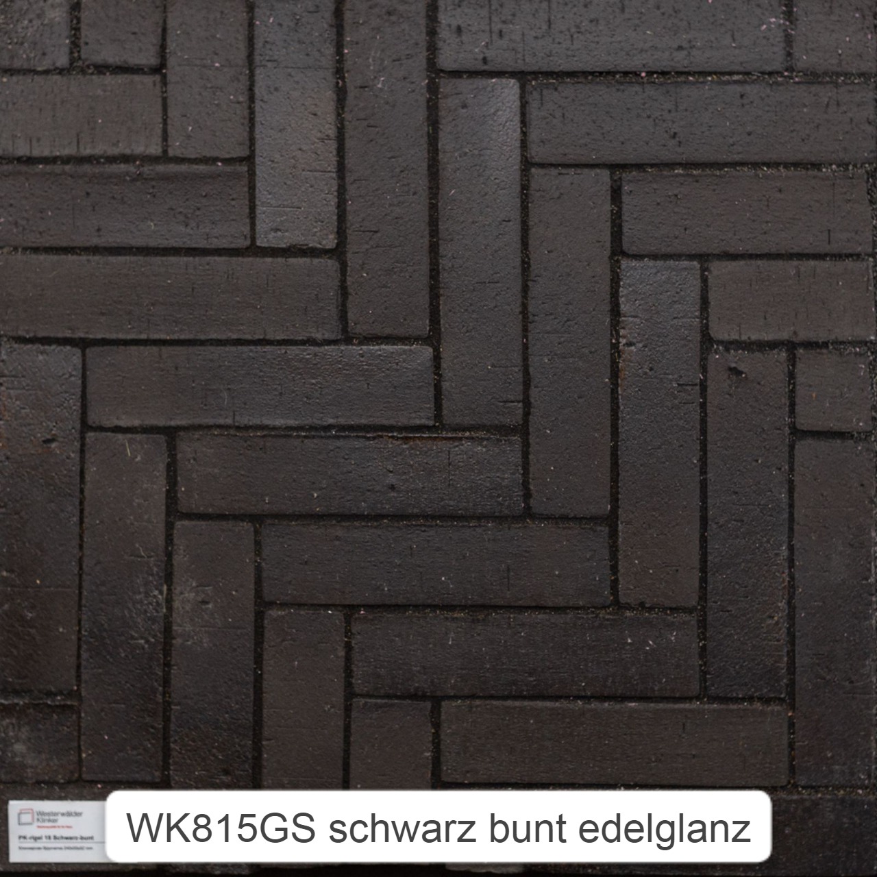 WK815GS Schwarz bunt edelglanz riegel без фаски дорожный клинкер, WK815GS Schwarz bunt edelglanz riegel без фаски дорожный клинкер