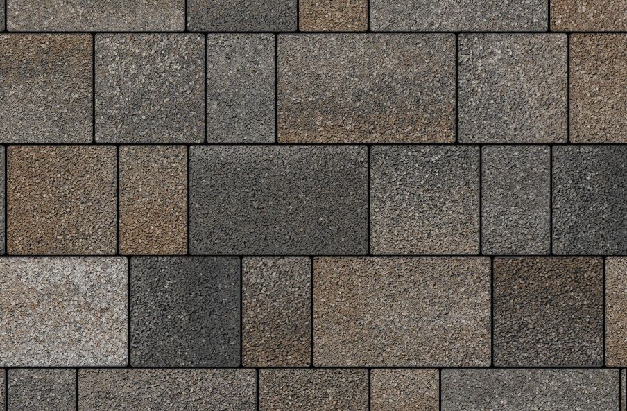 Б.1.Фсм.6 В Старый город Брусчатка тротуарная (двухслойная) гранит колормикс Тайга 13.2м2/пд, Тайга