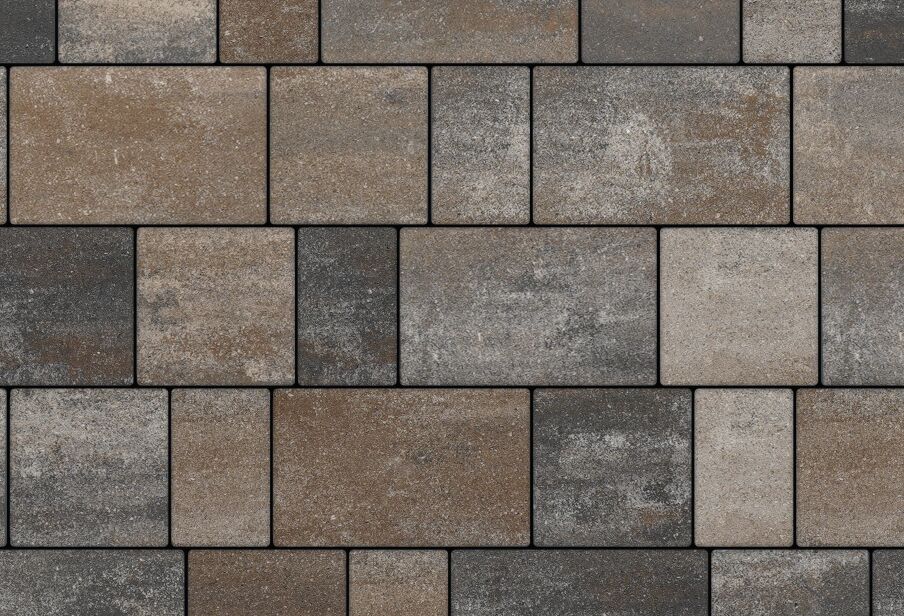 Б.1.Фсм.6 В Старый город Брусчатка тротуарная (двухслойная) гладкий колормикс Тайга 13.2м2/пд, Тайга