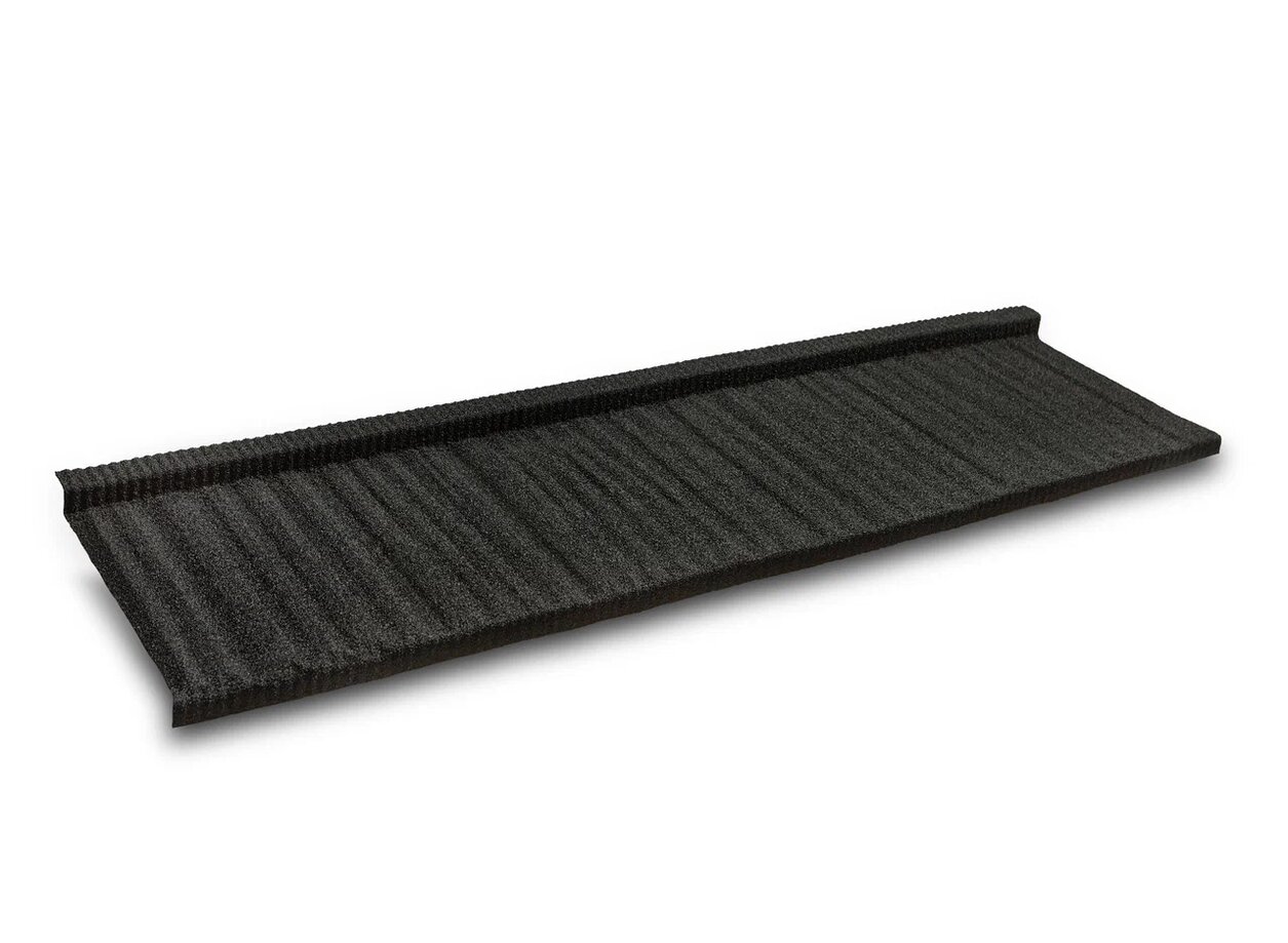 Черепица композитная 0.40мм 1335х415мм CM ROOF SHAKE BLACK (черный), чёрный