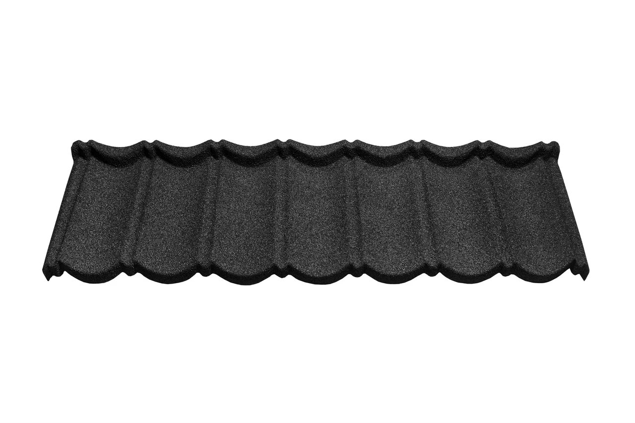Черепица композитная 0.40мм 1340х420мм CM ROOF BOND BLACK (черный)