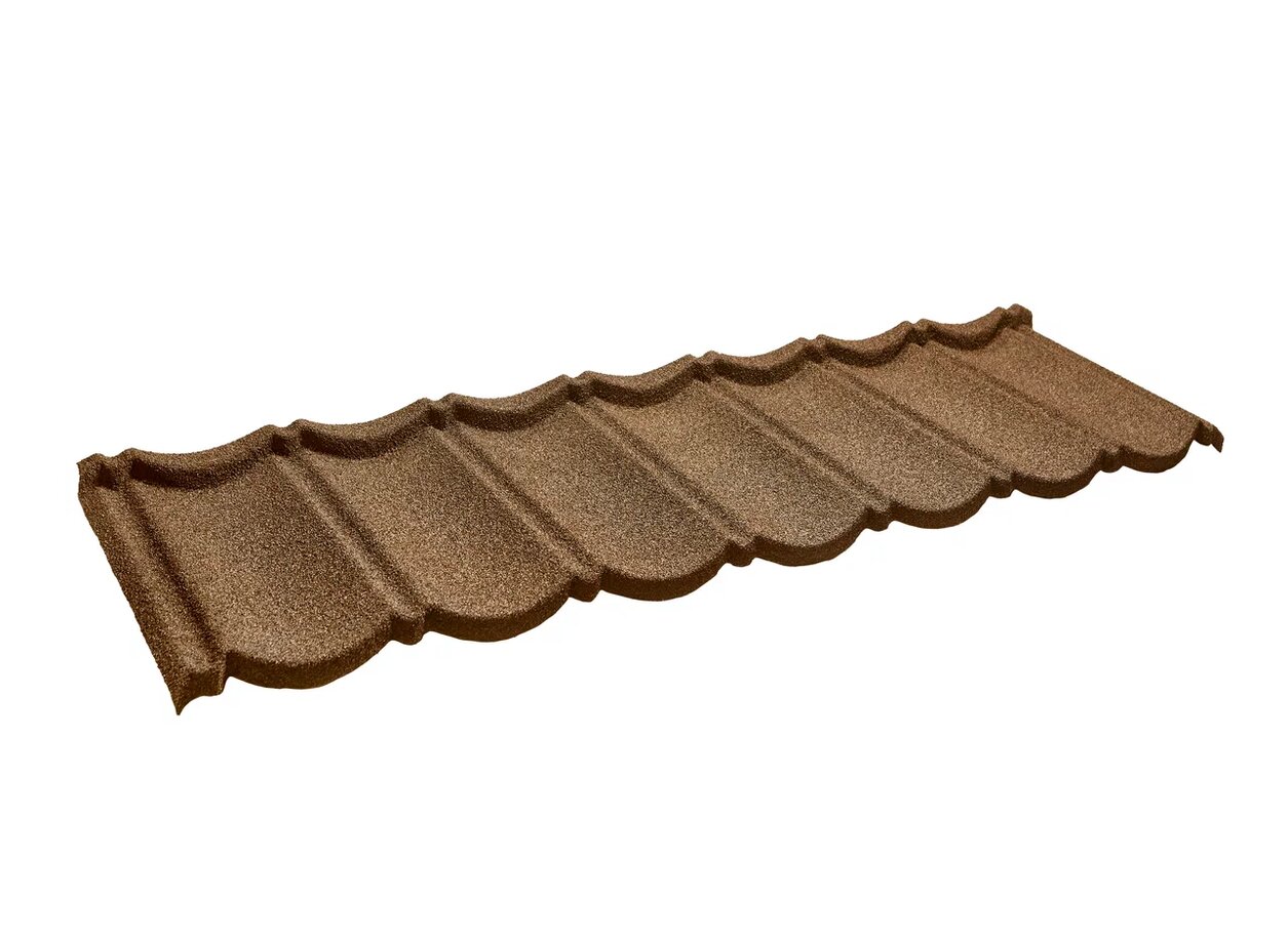 Черепица композитная 0.40мм 1340х420мм CM ROOF BOND COFFEE (кофе), кофе