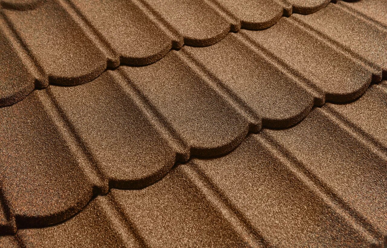 Черепица композитная 0.40мм 1340х420мм CM ROOF BOND COFFEE (кофе)