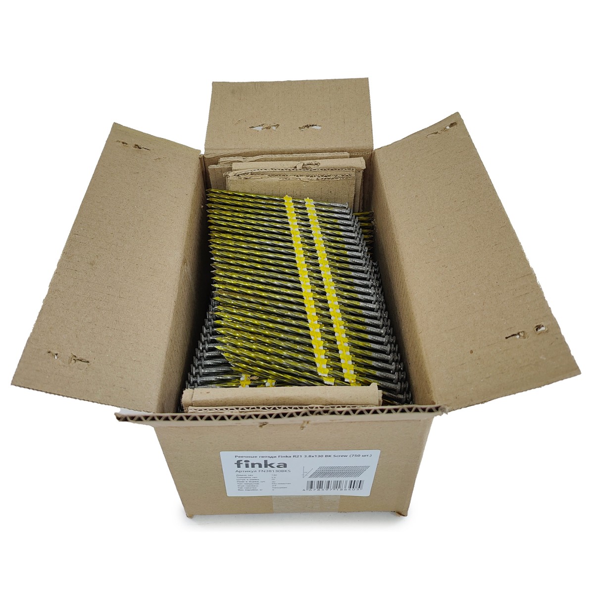 Упаковка реечных гвоздей FINKA R21 BK Screw 3.8х130 750шт/уп купить в Санкт-Петербурге Упаковка реечных гвоздей FINKA R21 BK Screw 3.8х130 750шт/уп