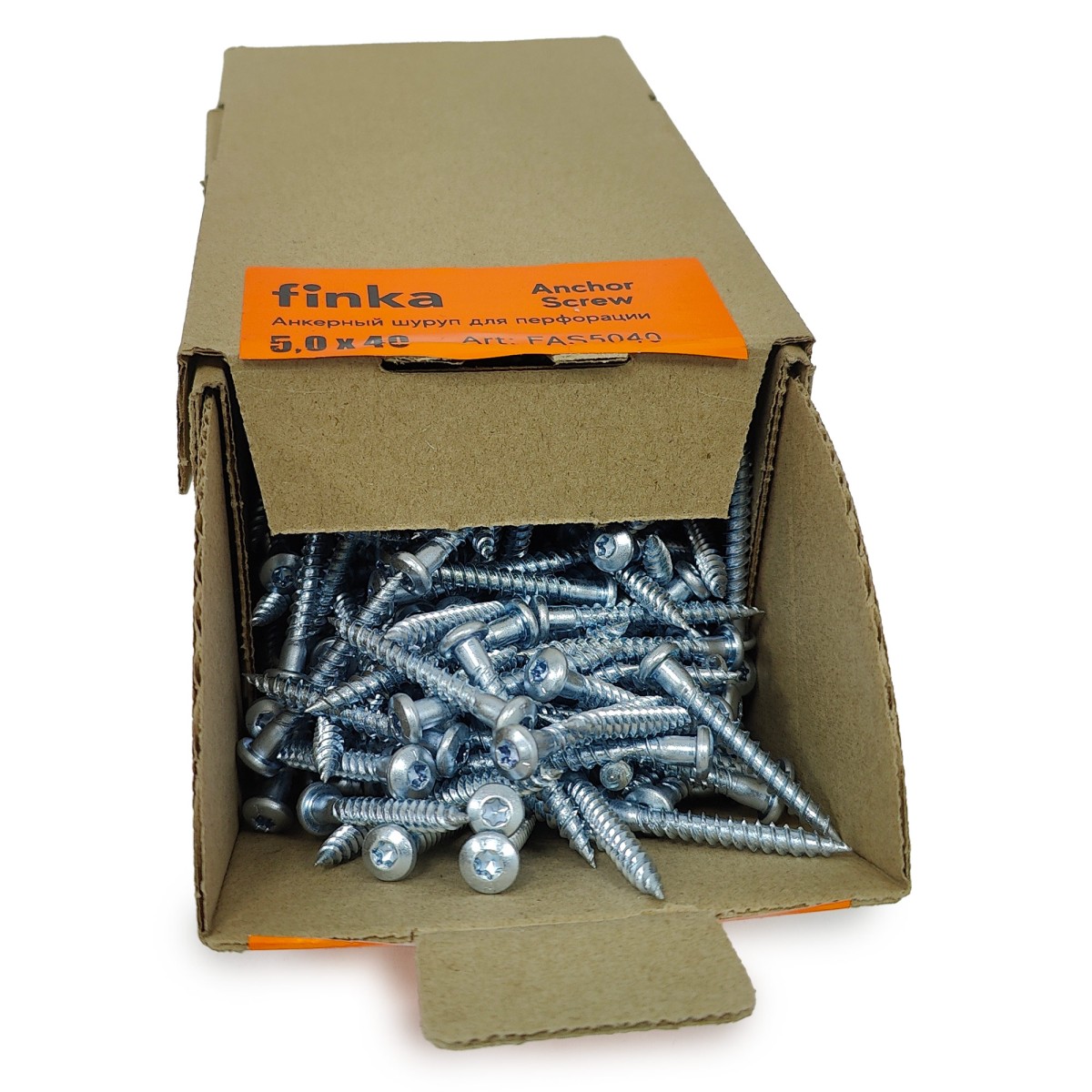 Упаковка шурупов для перфорации FINKA Anchor Screw TX20 5.0х40 цинк 500шт/уп купить в Санкт-Петербурге Упаковка шурупов для перфорации FINKA Anchor Screw TX20 5.0х40 цинк 500шт/уп