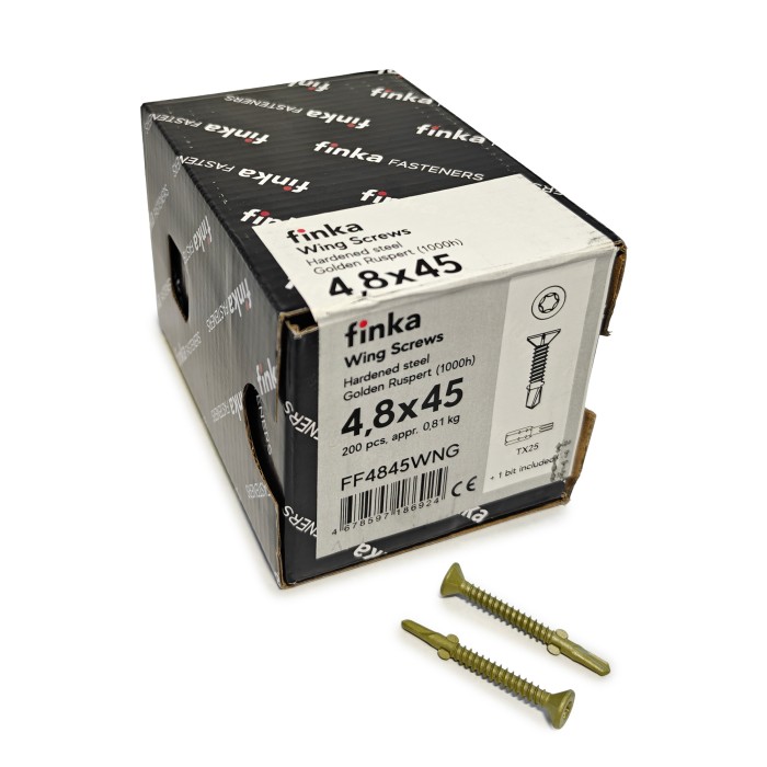 Упаковка шурупов флюгельных Finka Wing Screws 4.8x45TX25 Golden Ruspert 200шт/уп, Упаковка шурупов флюгельных Finka Wing Screws 4.8x45TX25 Golden Ruspert 200шт/уп купить в Москве Упаковка шурупов флюгельных Finka Wing Screws 4.8x45TX25 Golden Ruspert 200шт/уп, Упаковка шурупов флюгельных Finka Wing Screws 4.8x45TX25 Golden Ruspert 200шт/уп