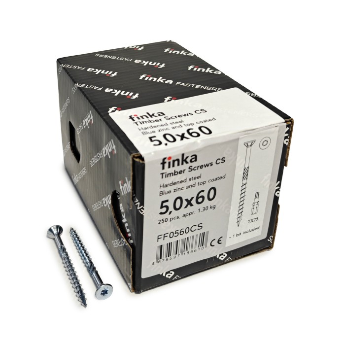 Упаковка шурупов конструкционных Finka Timber Screws CS 5.0x60TX25 голубой цинк, потай 250шт/уп, Упаковка шурупов конструкционных Finka Timber Screws CS 5.0x60TX25 голубой цинк, потай 250шт/уп купить в Москве Упаковка шурупов конструкционных Finka Timber Screws CS 5.0x60TX25 голубой цинк, потай 250шт/уп, Упаковка шурупов конструкционных Finka Timber Screws CS 5.0x60TX25 голубой цинк, потай 250шт/уп
