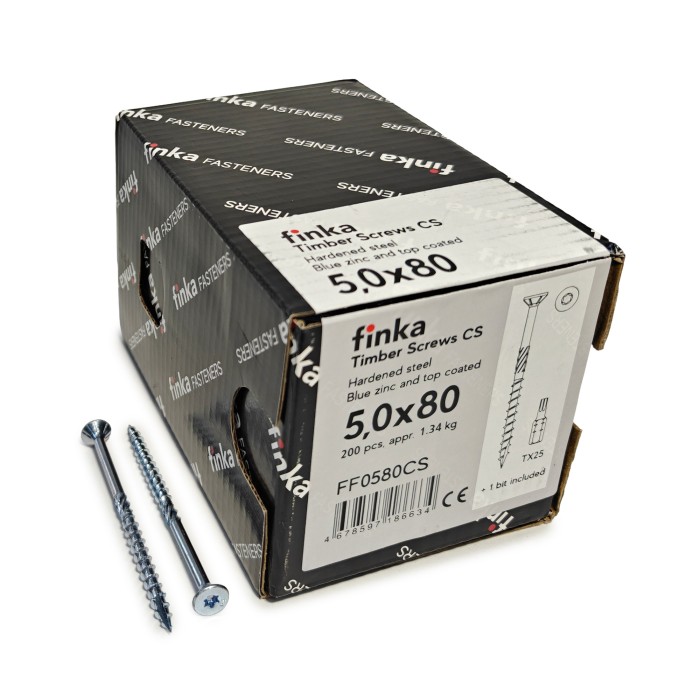 Упаковка шурупов конструкционных Finka Timber Screws CS 5.0x80TX25 голубой цинк, потай 200шт/уп, Упаковка шурупов конструкционных Finka Timber Screws CS 5.0x80TX25 голубой цинк, потай 200шт/уп купить в Москве Упаковка шурупов конструкционных Finka Timber Screws CS 5.0x80TX25 голубой цинк, потай 200шт/уп, Упаковка шурупов конструкционных Finka Timber Screws CS 5.0x80TX25 голубой цинк, потай 200шт/уп