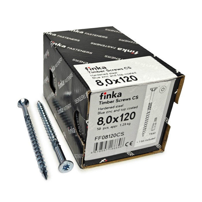 Упаковка шурупов конструкционных Finka Timber Screws CS 8.0x120TX40 голубой цинк, потай 50шт/уп, Упаковка шурупов конструкционных Finka Timber Screws CS 8.0x120TX40 голубой цинк, потай 50шт/уп купить в Москве Упаковка шурупов конструкционных Finka Timber Screws CS 8.0x120TX40 голубой цинк, потай 50шт/уп, Упаковка шурупов конструкционных Finka Timber Screws CS 8.0x120TX40 голубой цинк, потай 50шт/уп