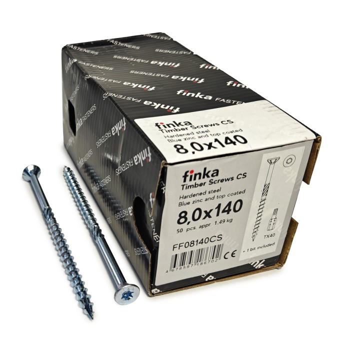 Упаковка шурупов конструкционных Finka Timber Screws CS 8.0x140TX40 голубой цинк, потай 50шт/уп, Упаковка шурупов конструкционных Finka Timber Screws CS 8.0x140TX40 голубой цинк, потай 50шт/уп купить в Москве Упаковка шурупов конструкционных Finka Timber Screws CS 8.0x140TX40 голубой цинк, потай 50шт/уп, Упаковка шурупов конструкционных Finka Timber Screws CS 8.0x140TX40 голубой цинк, потай 50шт/уп