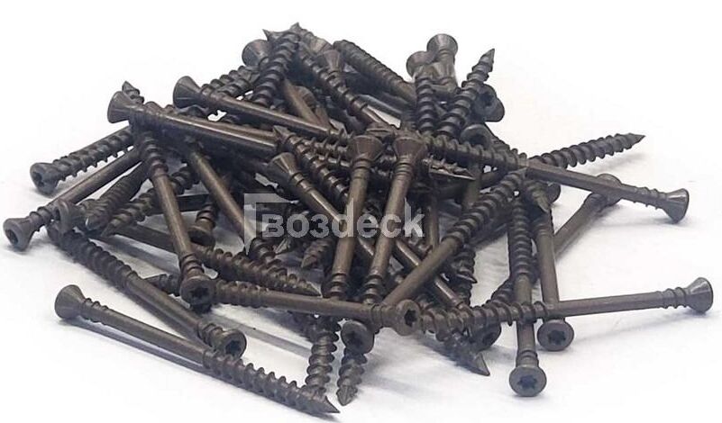 Упак Саморез отделочный E-coating потайной Torx15 4.0х50мм коричневый 200шт/уп Гвоздэк купить в Санкт-Петербурге