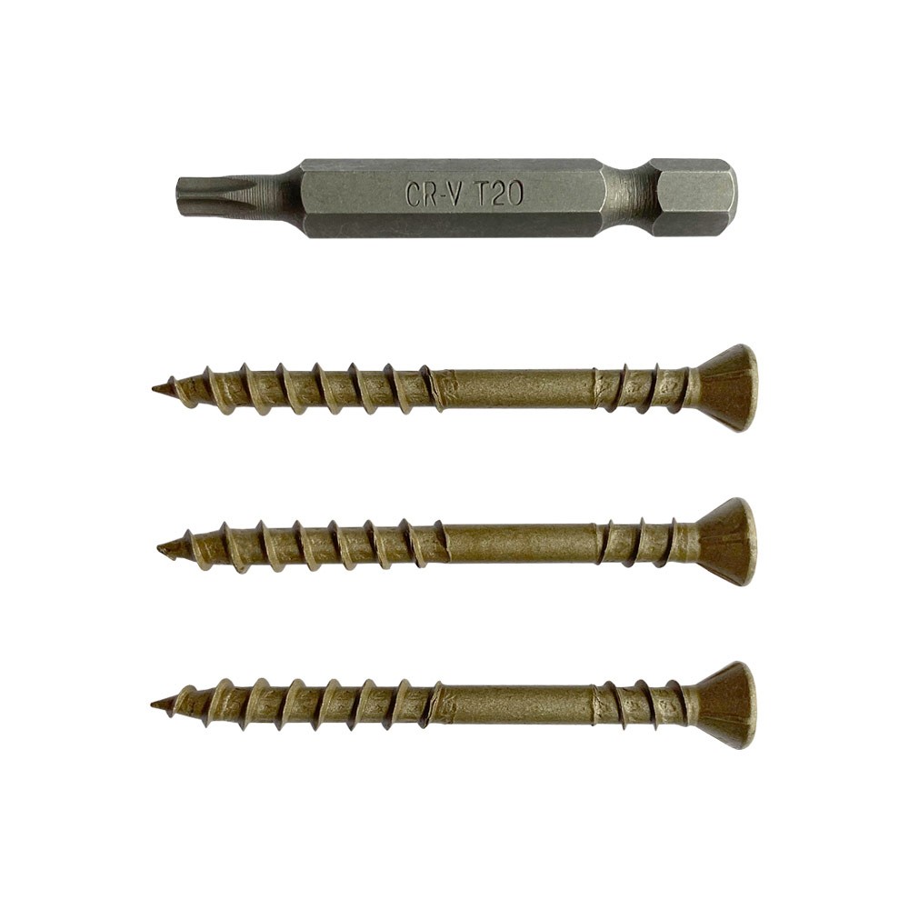 Упаковка саморезов CAMO PREMIUM DECKING SCREW PROTECH C4 T20 55х4.8 мм 350шт/уп, серо-бежевый купить в Санкт-Петербурге Упаковка саморезов CAMO PREMIUM DECKING SCREW PROTECH C4 T20 55х4.8 мм 350шт/уп, серо-бежевый