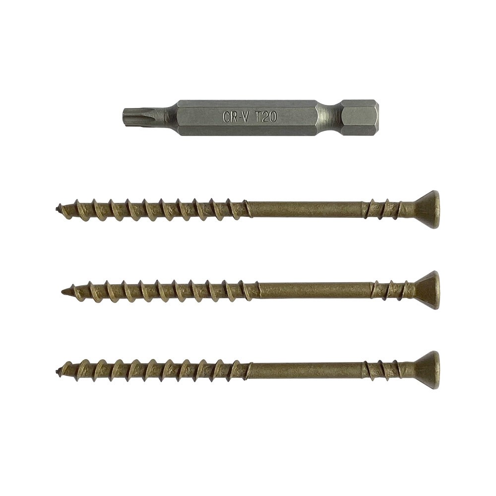 Упаковка саморезов CAMO PREMIUM DECKING SCREW PROTECH C4 T20 75х4.5 мм 1750шт/уп, серо-бежевый купить в Санкт-Петербурге Упаковка саморезов CAMO PREMIUM DECKING SCREW PROTECH C4 T20 75х4.5 мм 1750шт/уп, серо-бежевый