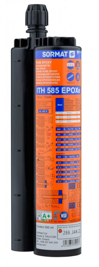 SORMAT ITH 585 EPOXЕ 450мл Анкер химический эпоксидная смола, чёрный купить в Санкт-Петербурге SORMAT ITH 585 EPOXЕ 450мл Анкер химический эпоксидная смола, чёрный