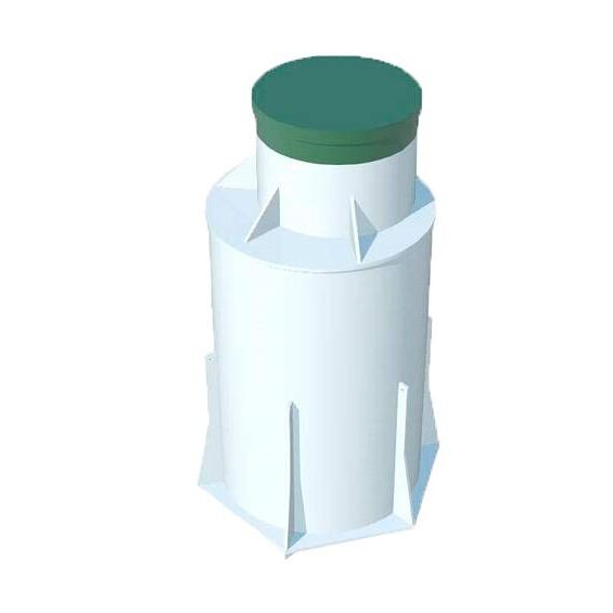 Кессон ТОПОЛ-ЭКО К-4 Long (муфта 140-150) 1600х1600х2600мм, зелёный