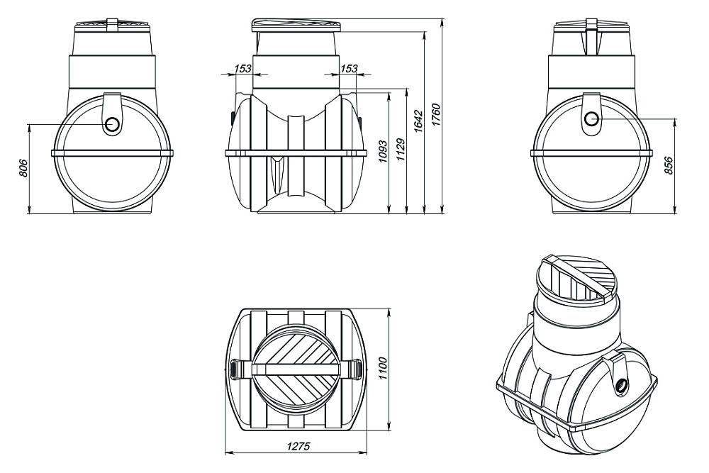 Септик Rostok Мини черный купить в Санкт-Петербурге Септик Rostok Мини черный