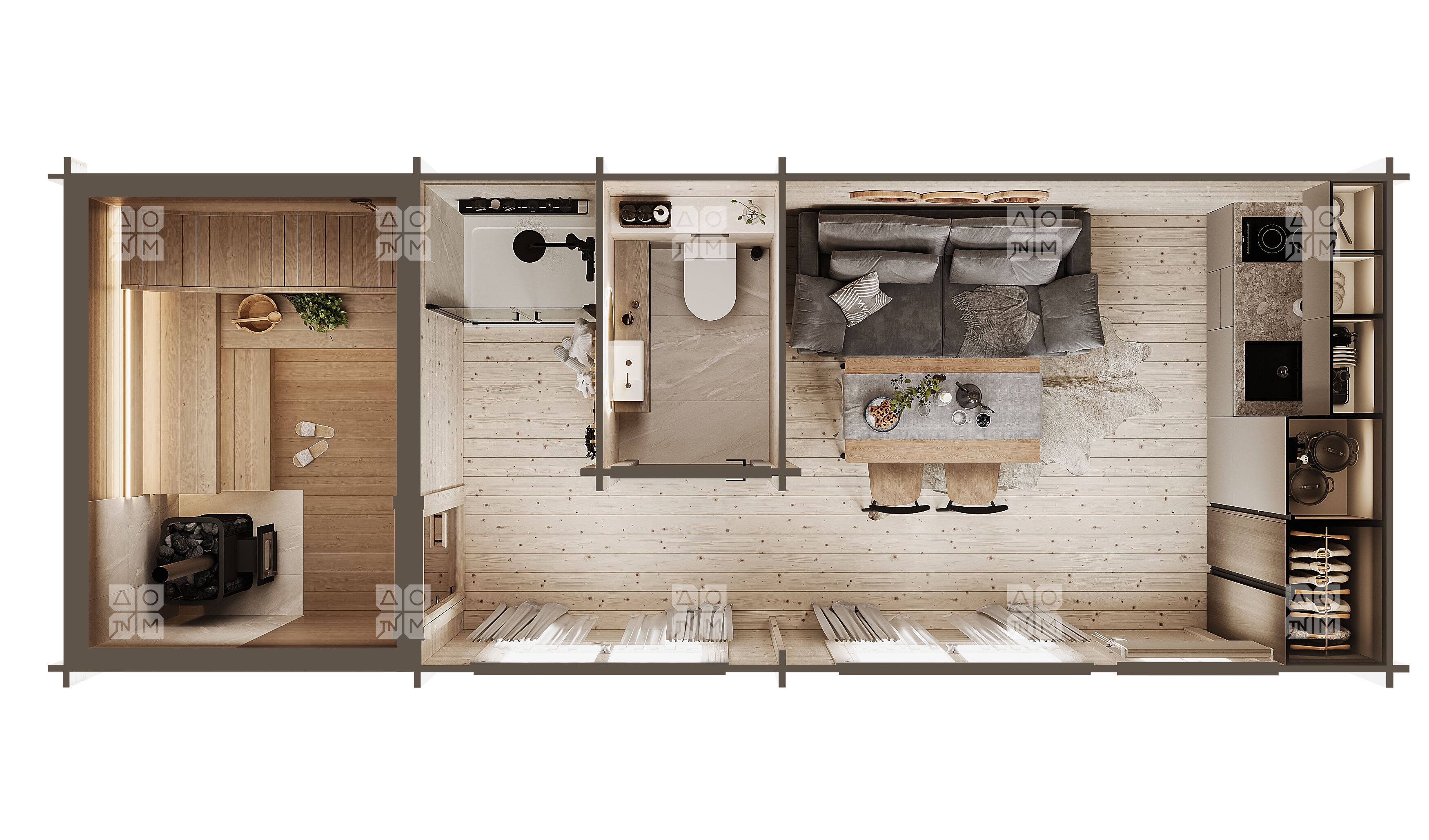 Баня 23 Стандарт (брус 44мм) ТН