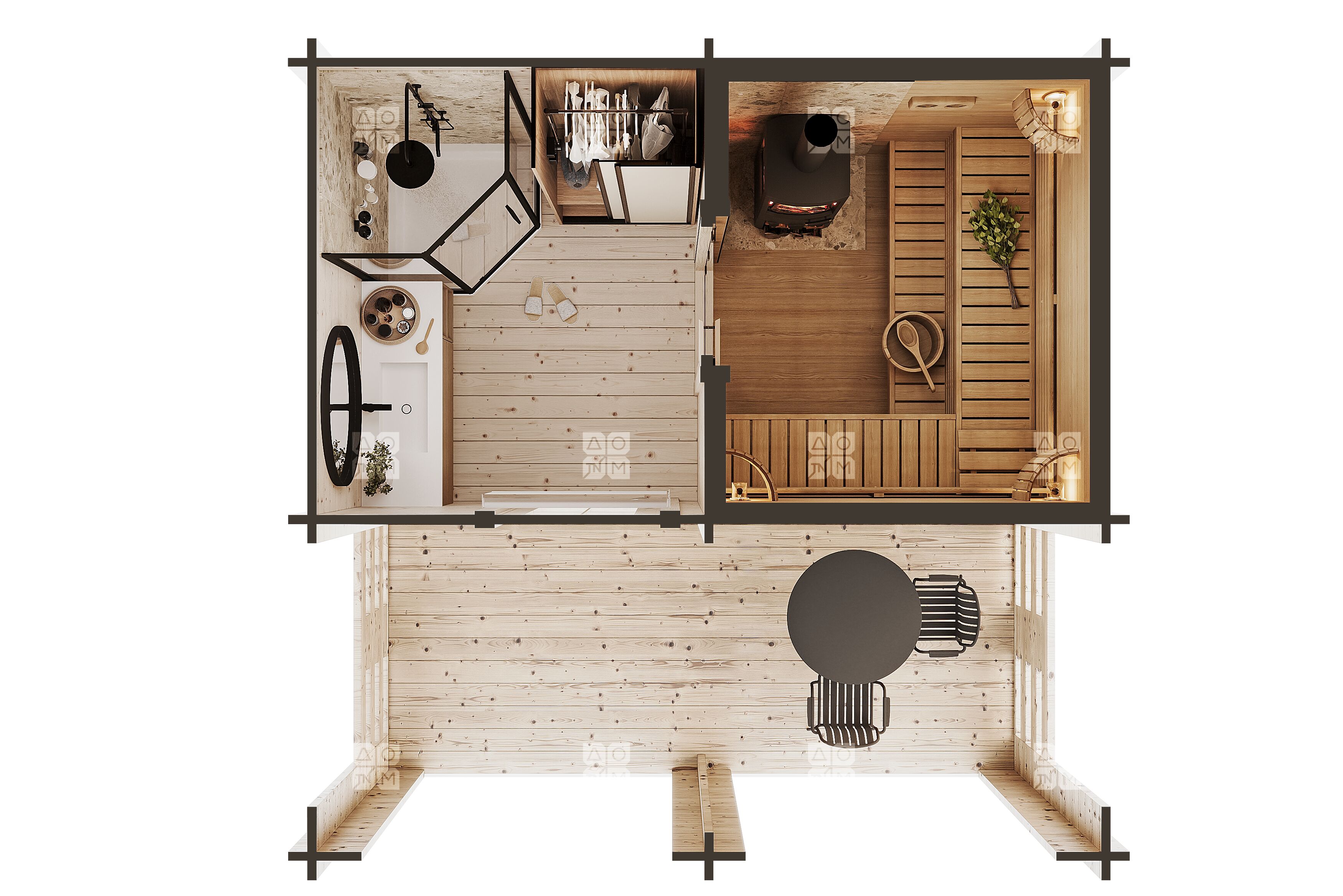 Баня 14 Стандарт (брус 44мм) ТН