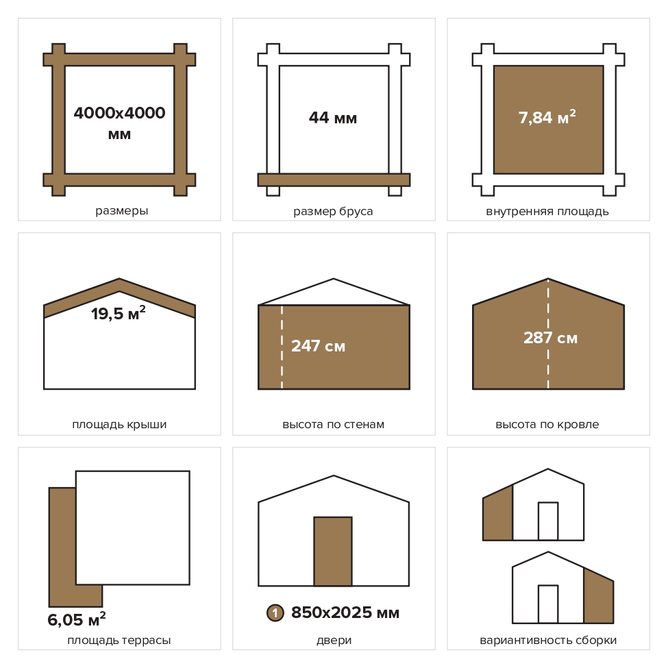 Баня 14 Стандарт (брус 44мм) ТН