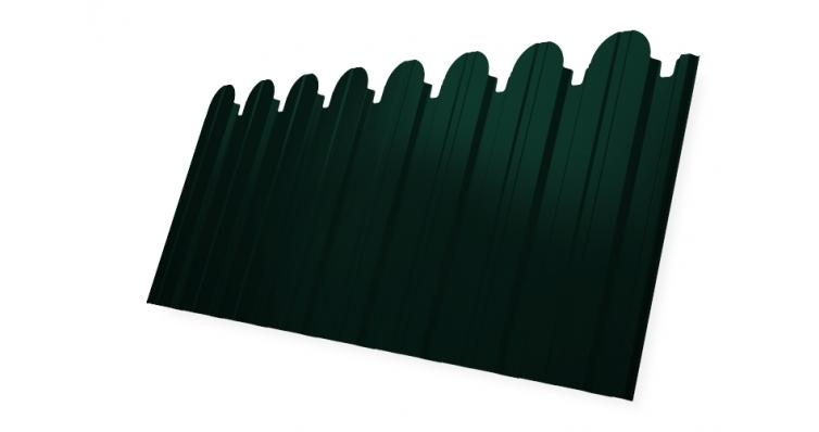 Профнастил С-10В фигурный темно-зеленый 6005 двусторонний