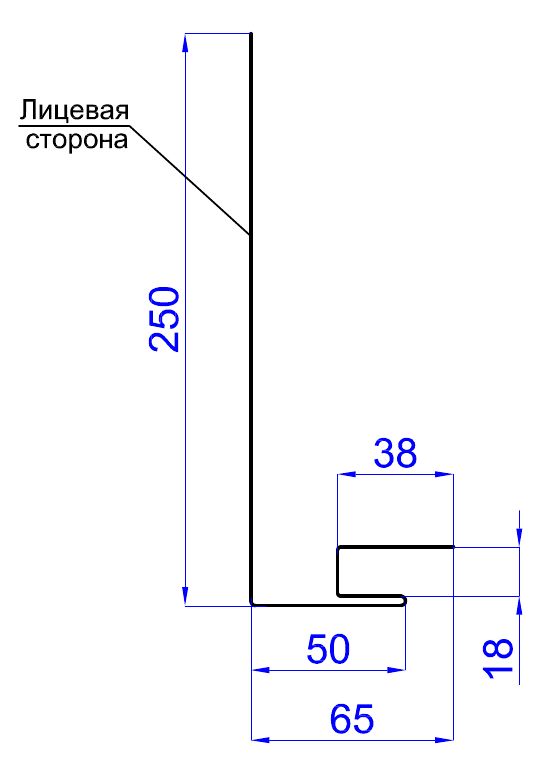 чертёж планки карнизного свеса сложной 