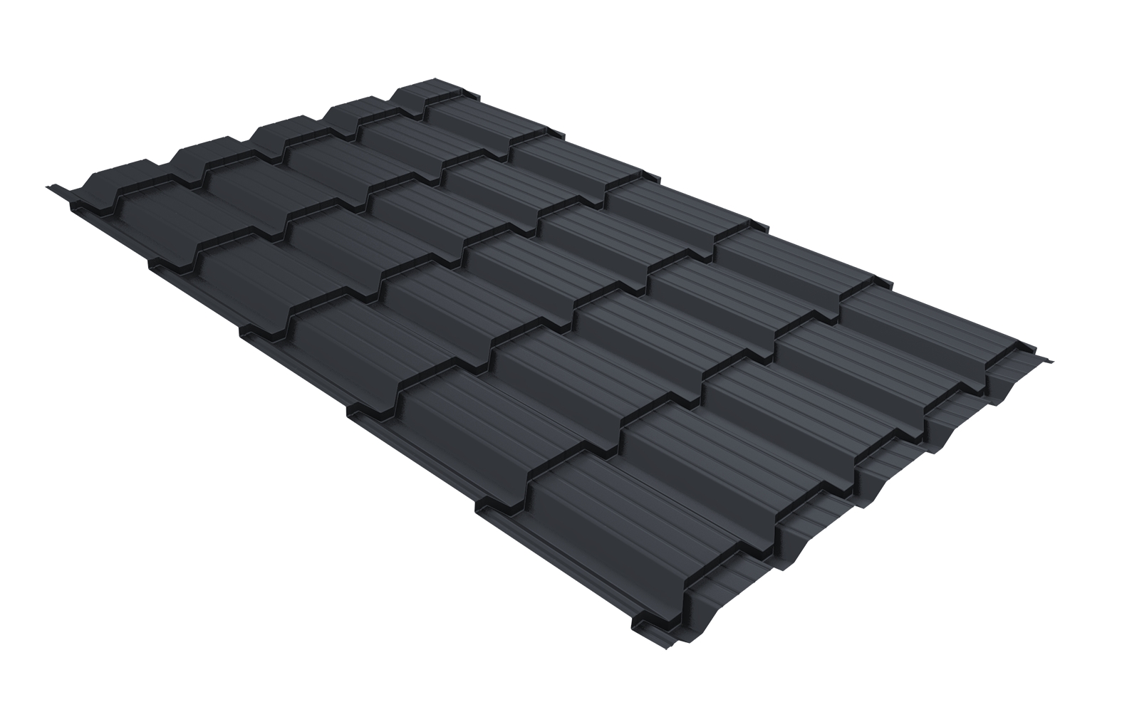 Металлочерепица GL Quadro Profi 0.50мм Rooftop Matte, 7024 (темно-серый)