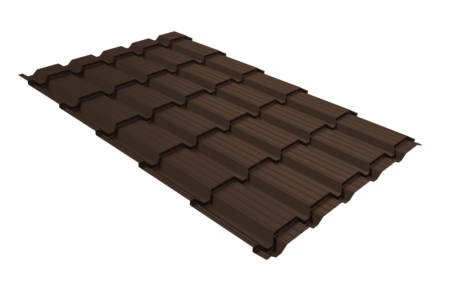 Металлочерепица GL Quadro Profi 0.50мм Rooftop Matte, 8017 (коричневый)