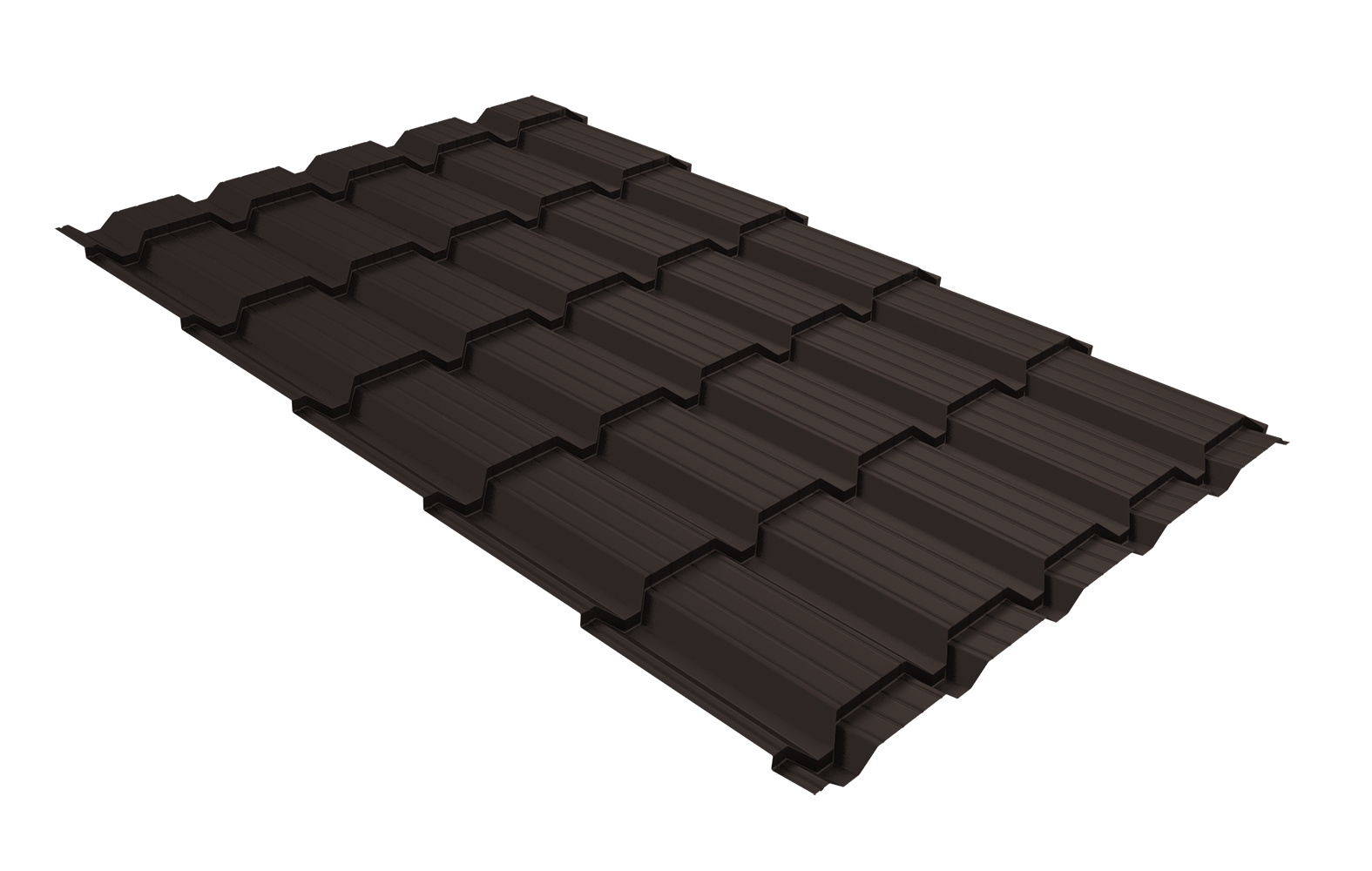 Металлочерепица GL Quadro Profi 0.50мм Rooftop Matte, RR32 (темно-коричневый) Rooftop Matte
