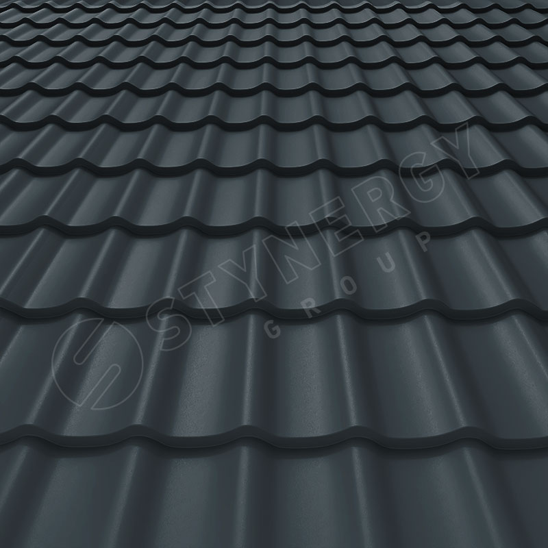 Металлочерепица СМ Классик<br>Rooftop Matte (Стальной Бархат), 7016 антрацитово-серый