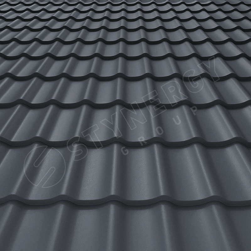 Металлочерепица СМ Классик<br>Rooftop Matte (Стальной Бархат), 7024 темно-серый