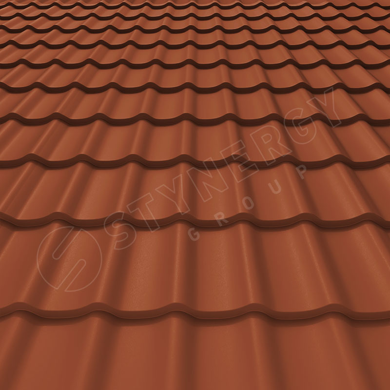 Металлочерепица СМ Классик<br>Rooftop Matte (Стальной Бархат), 8004 кирпичный