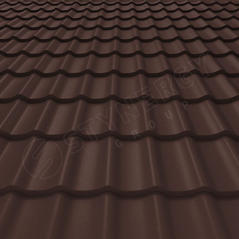 Металлочерепица СМ Классик<br>Rooftop Matte (Стальной Бархат), 8017 коричневый