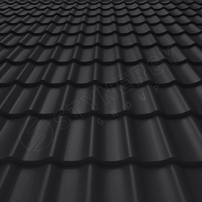 Металлочерепица СМ Классик<br>Rooftop Matte (Стальной Бархат), 9005 глубокий черный