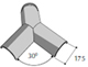 Y-образный полукруглый коньковый элемент 15-30/30-45