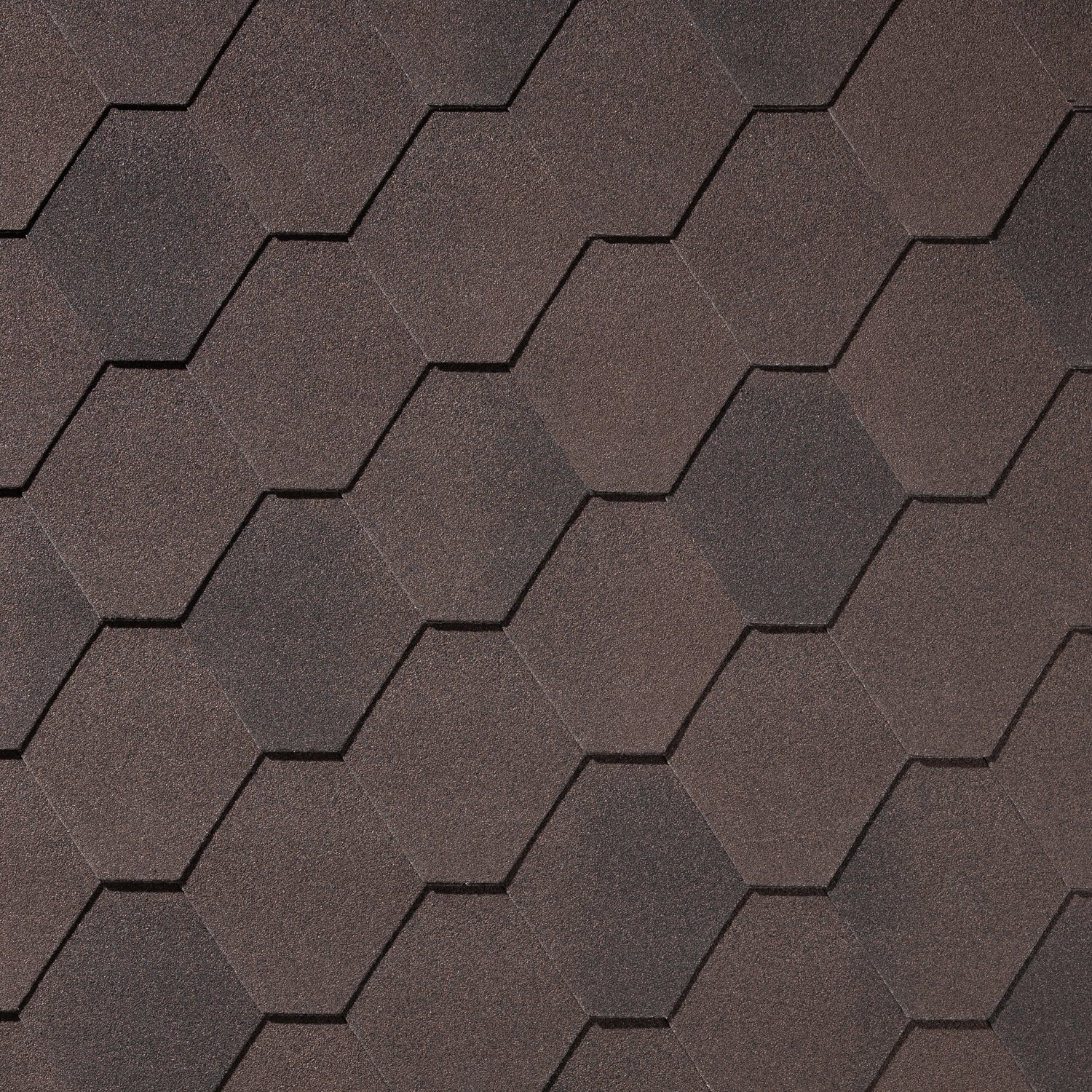 Гибкая черепица (шестигр. с неравн. цветом) Quiet tile Rombica коричневый 3м2, коричневый