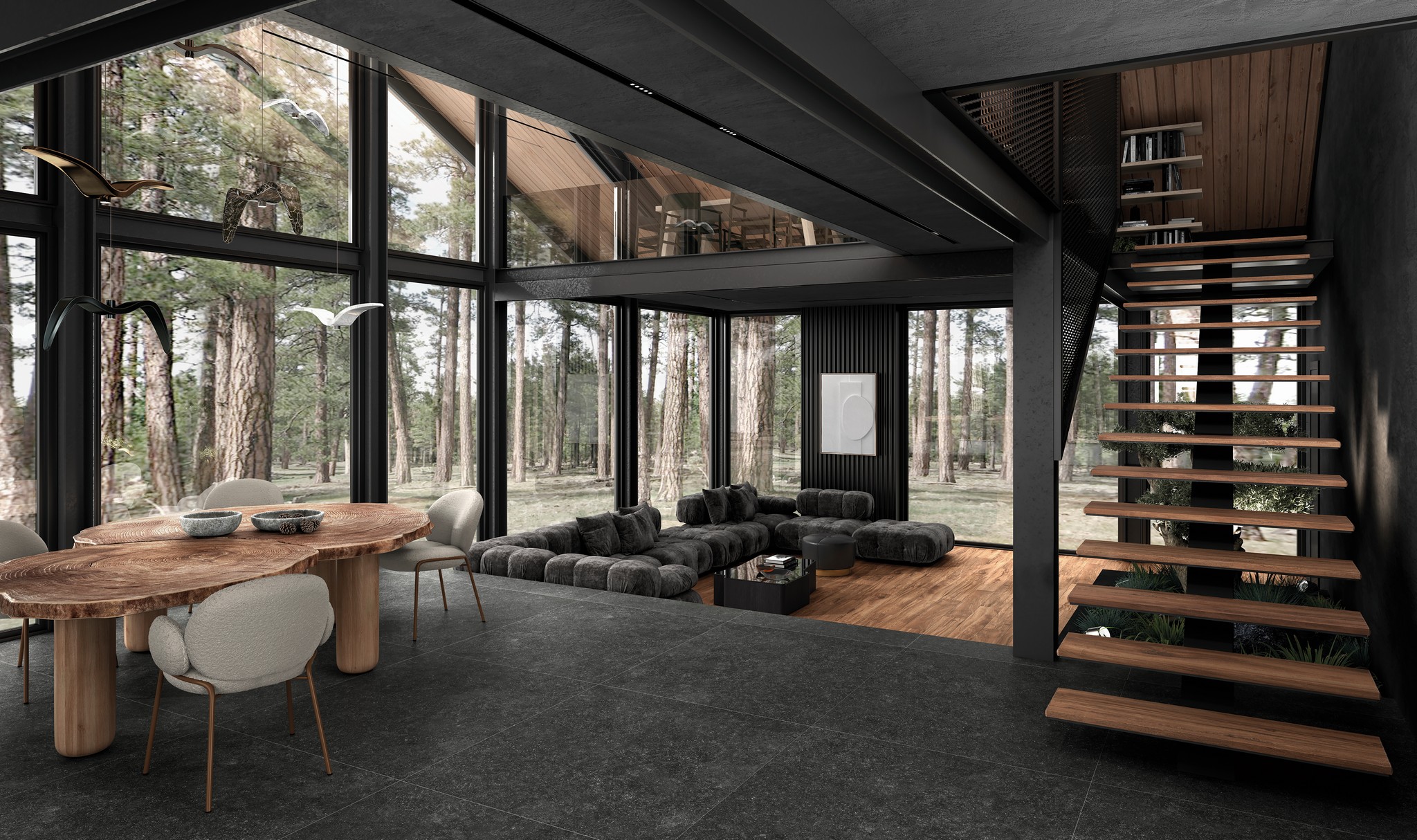 Ступень фронтальная Peldano Fiorentino Ardenas Antracita 33х33х1.3 антислип 4шт/упак Exagres