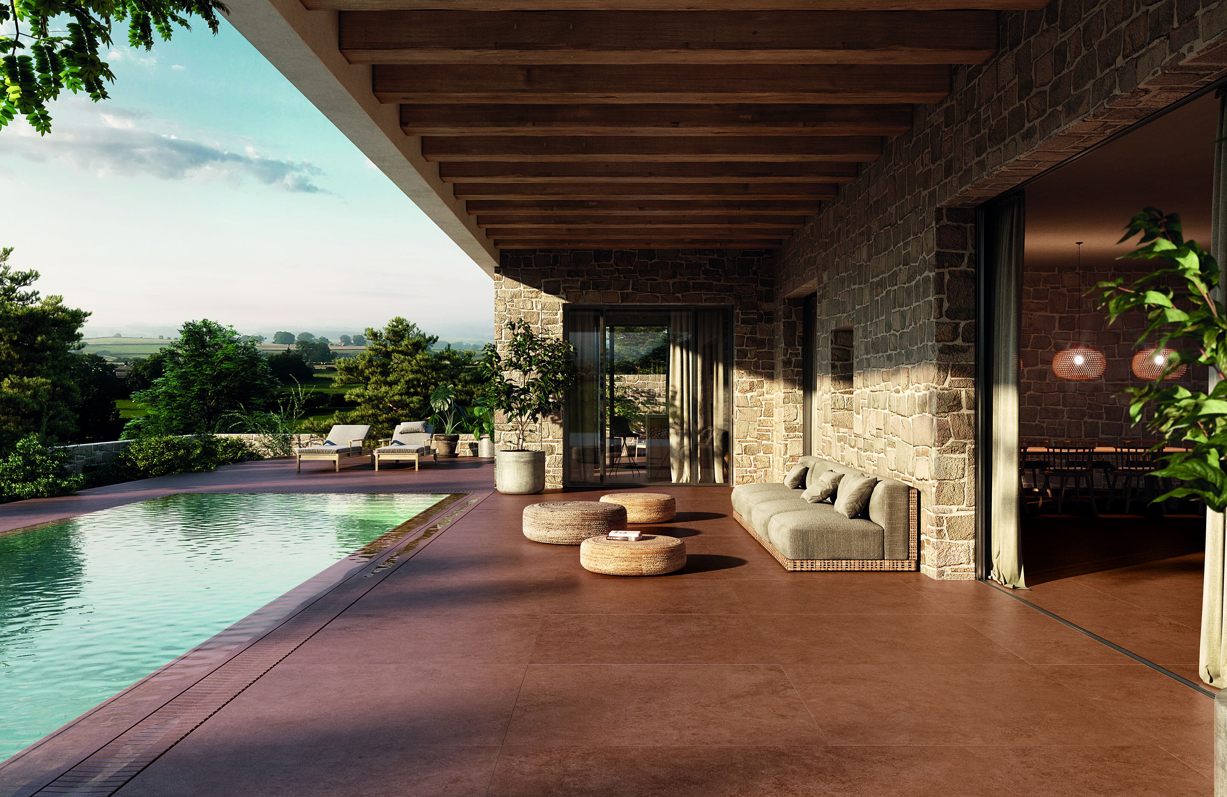 Плитка напольная клинкерная Essenza Rust 60х120х0.92см антислип 2шт/1.44м2/уп Exagres