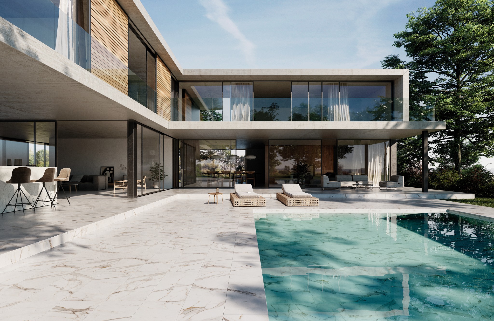 Ступень фронтальная Peldano Florentino Marbles Calacatta 33х120х1.2 матовая Exagres