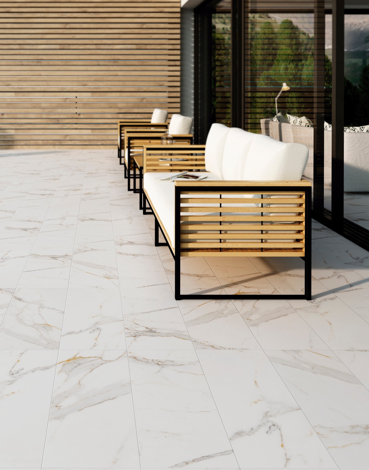 Плитка напольная клинкерная Marbles Calacatta С1 60х120х0.92см матовая 2шт/1.44м2/уп Exagres