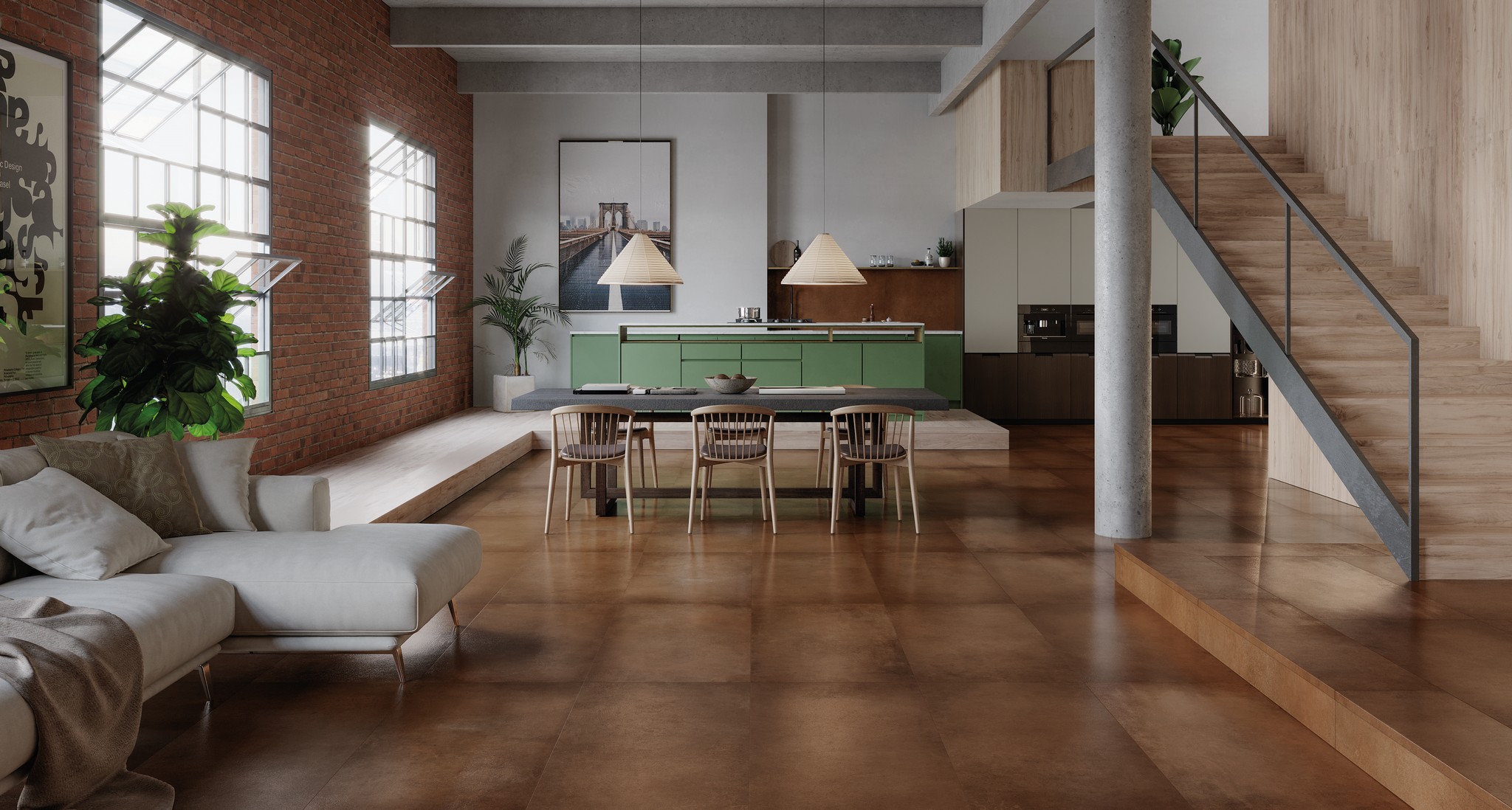 Плитка напольная клинкерная Cosmos Corten С1 60х120х0.92см матовая 2шт/1.44м2/уп Exagres