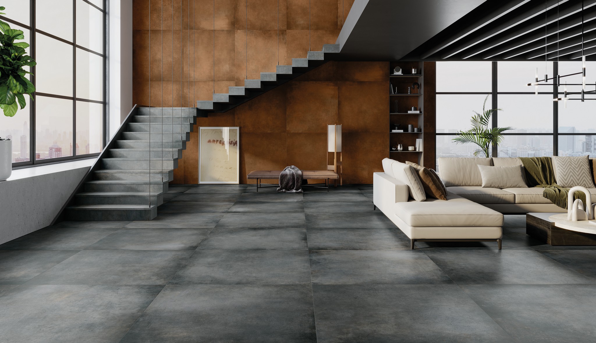 Ступень фронтальная Peldano Recto Cosmos Steel С1 33х120х1.2см матовая 2шт/уп Exagres