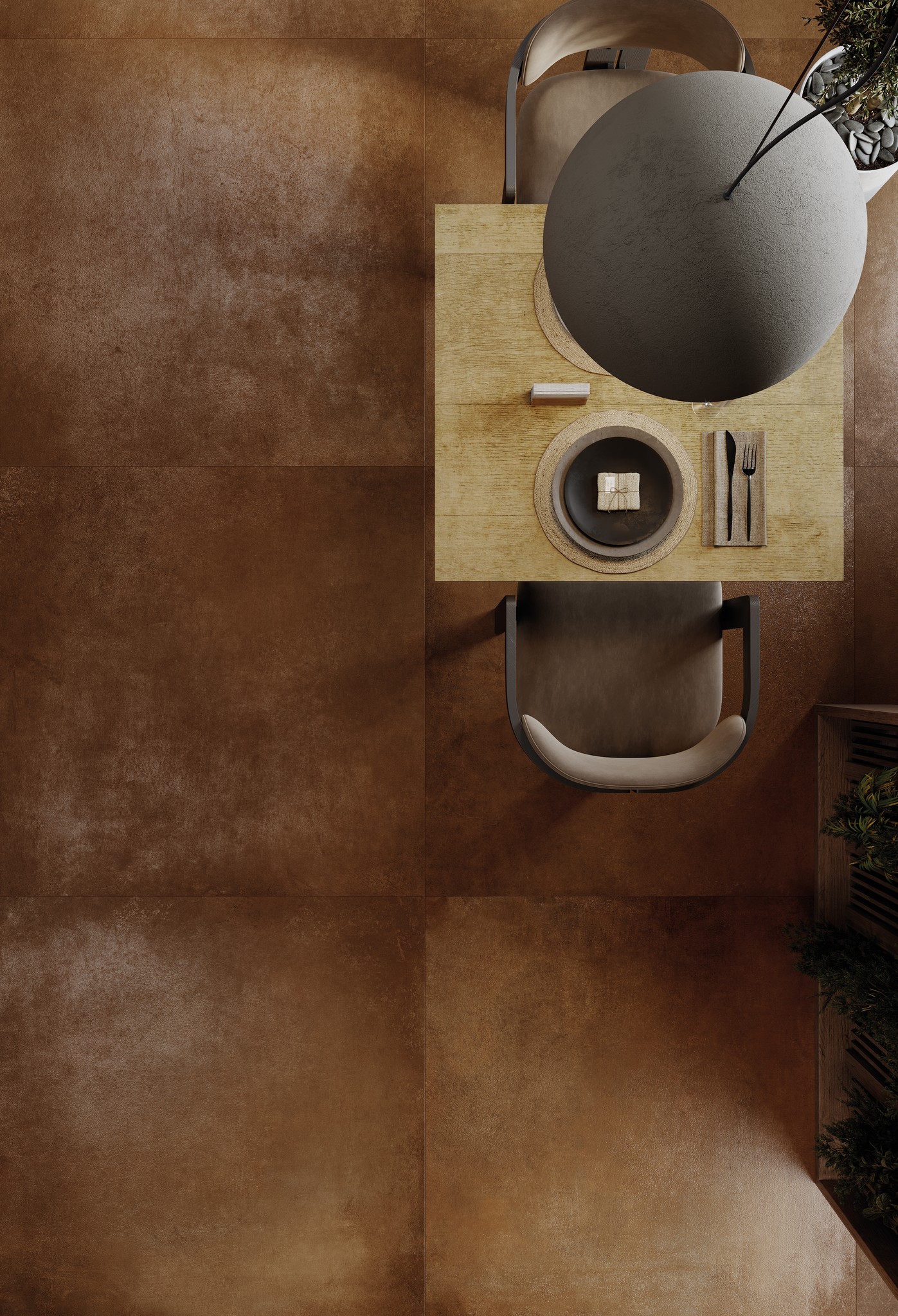 Ступень фронтальная Peldano Recto Cosmos Corten С1 33х120х1.2см матовая 2шт/уп Exagres