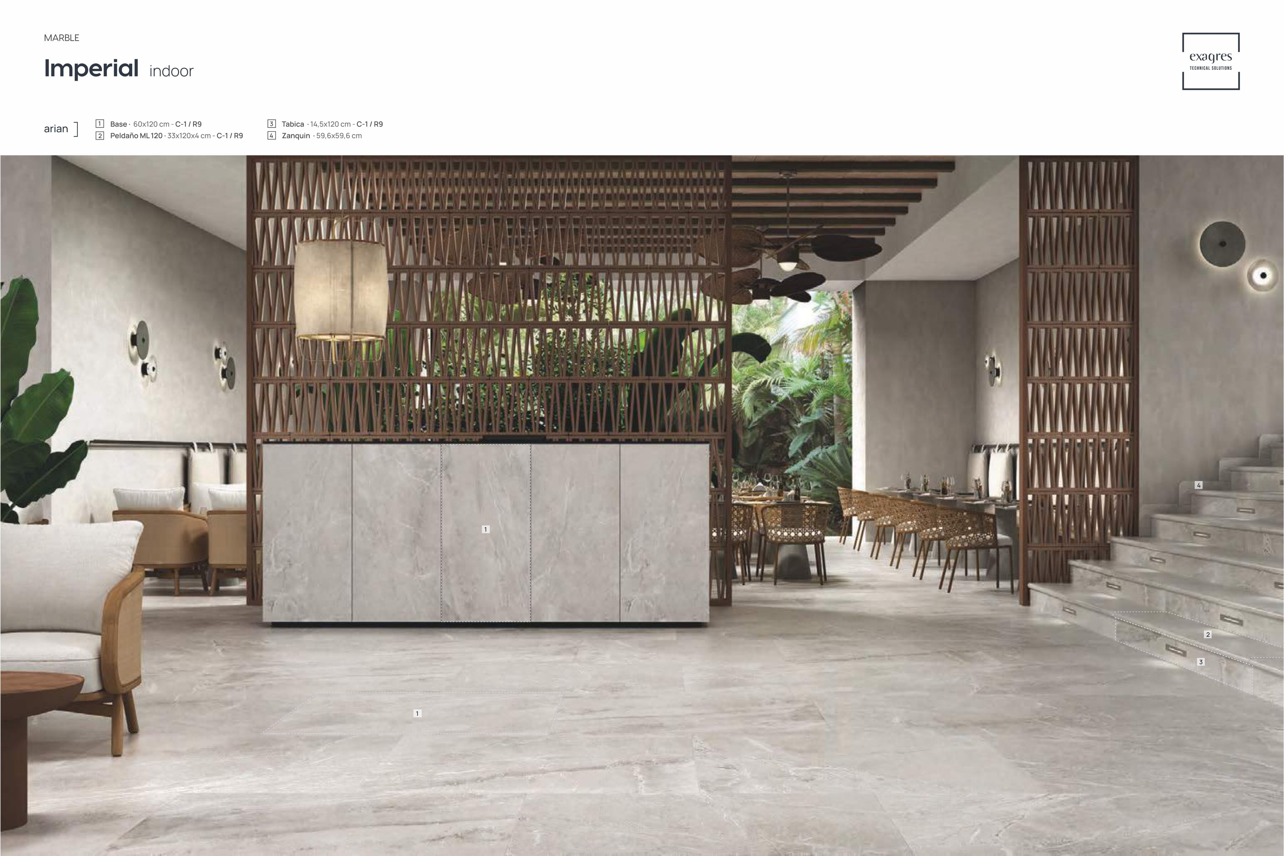 Напольная плитка Imperial Arian 60х120х1.1 матовая Exagres