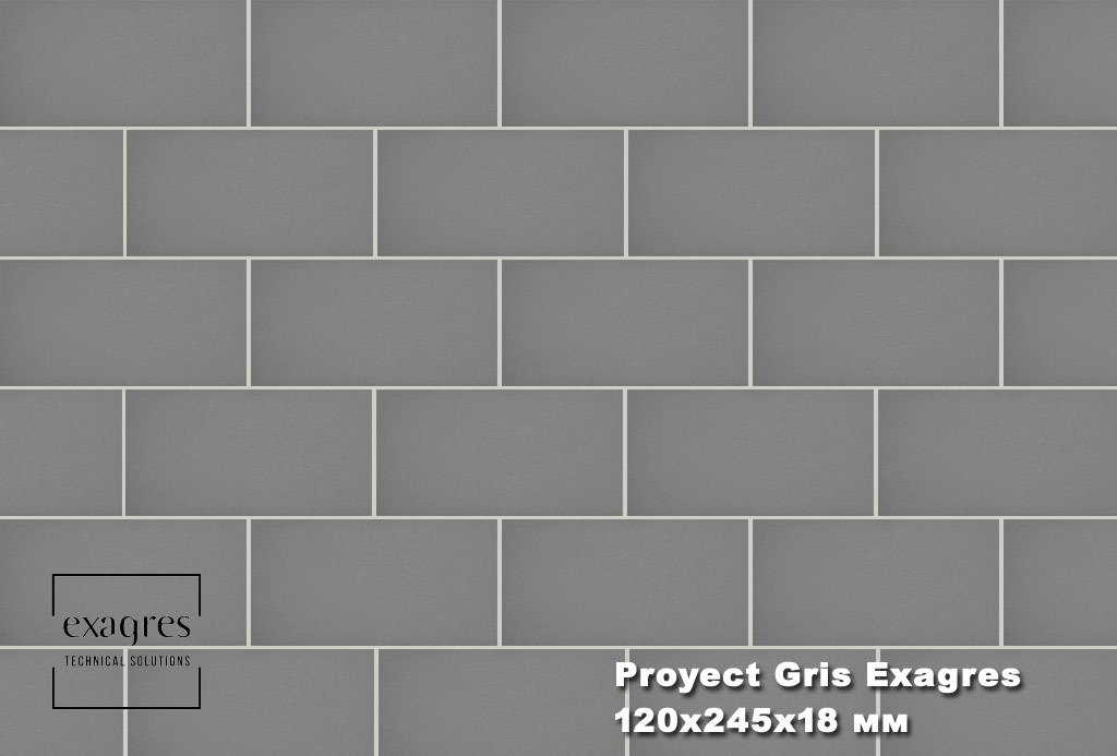 Плитка тротуарная Proyect Gris Base 12х24.5х1.8 антислип 18шт/упак Exagres