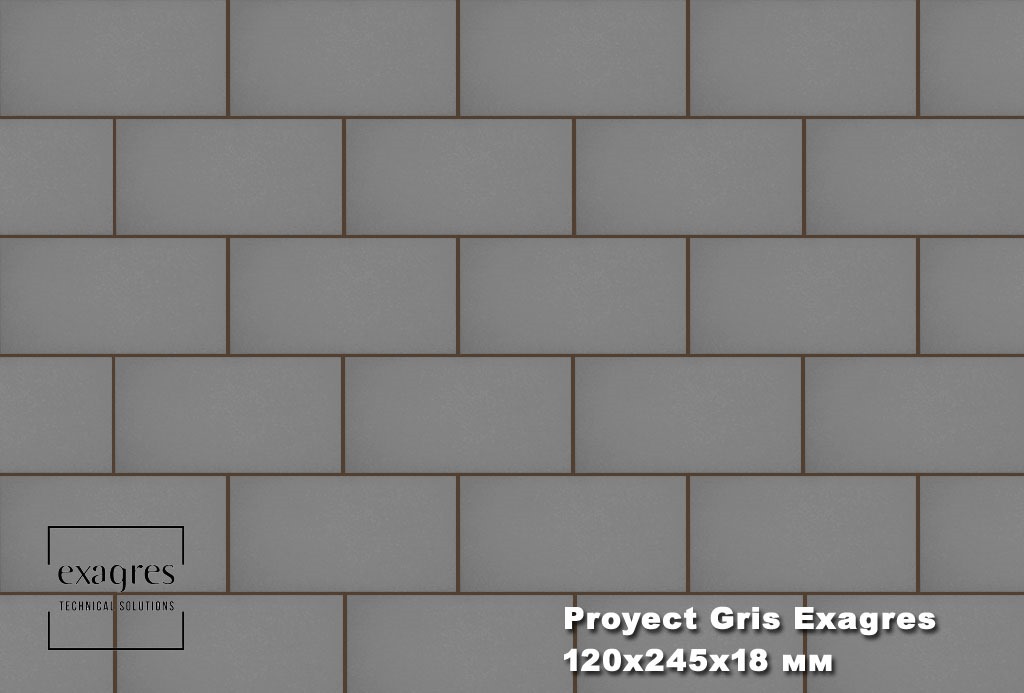 Плитка тротуарная Proyect Gris Base 12х24.5х1.8 антислип 18шт/упак Exagres