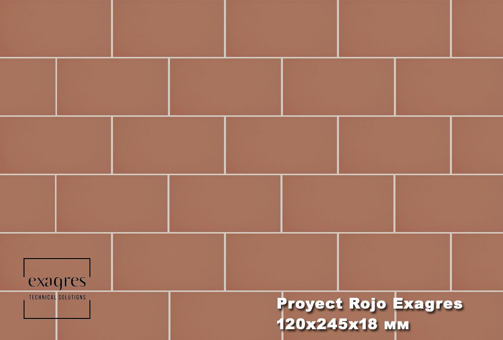 Плитка тротуарная Proyect Rojo Base 12х24.5х1.8 антислип 18шт/упак Exagres