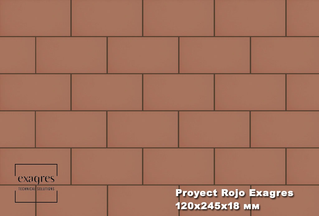 Плитка тротуарная Proyect Rojo Base 12х24.5х1.8 антислип 18шт/упак Exagres