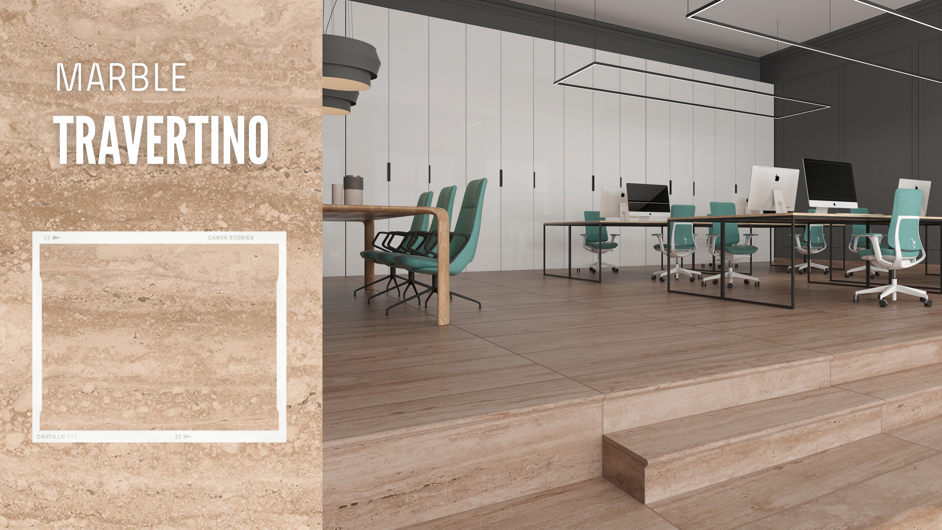Ступень фронтальная Peldano Marble Travertino Beige 33х119.7х1.4 матовая Gres de Aragon купить в Санкт-Петербурге Ступень фронтальная Peldano Marble Travertino Beige 33х119.7х1.4 матовая Gres de Aragon